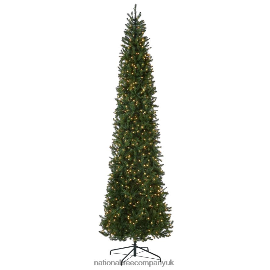 Trees | National Tree Company Artificial Pre-Lit Slim Christmas Tree Green Kingswood Fir White Lights Includes Stand 10 Feet F2L4F34